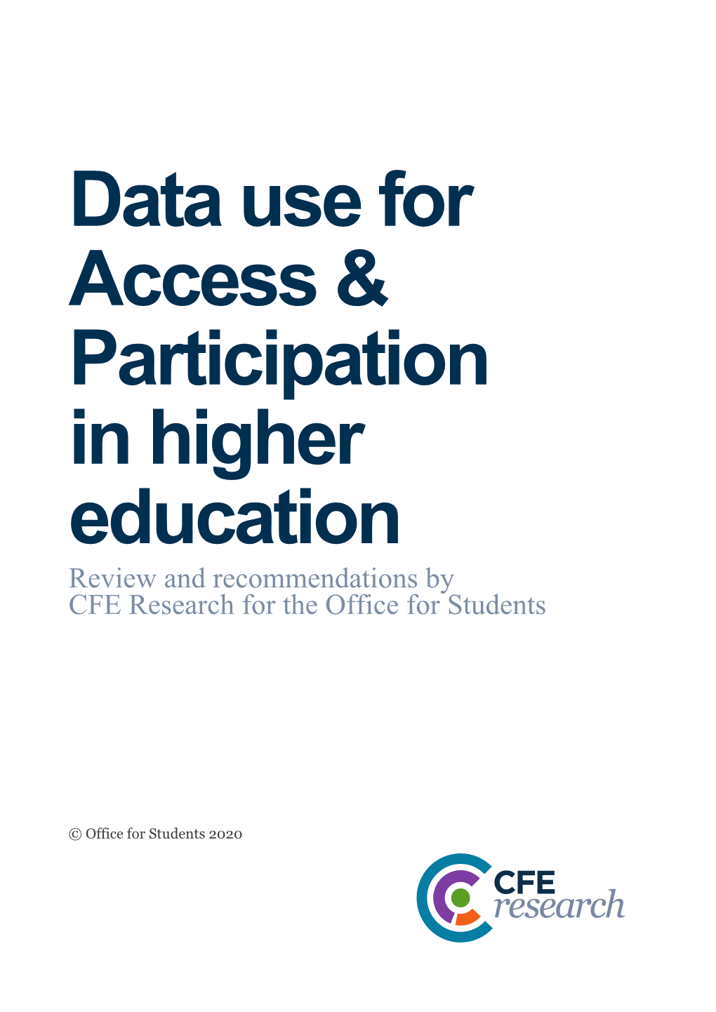 Data Use for Access & Participation in Higher Education
