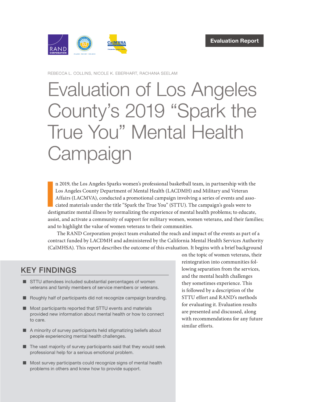 Evaluation of Los Angeles County's 2019 