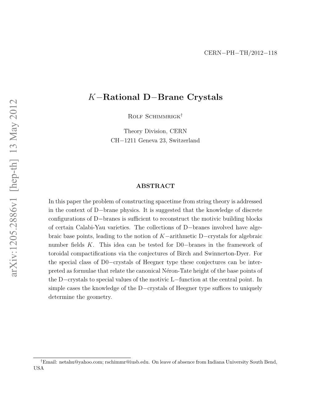 K-Rational D-Brane Crystals