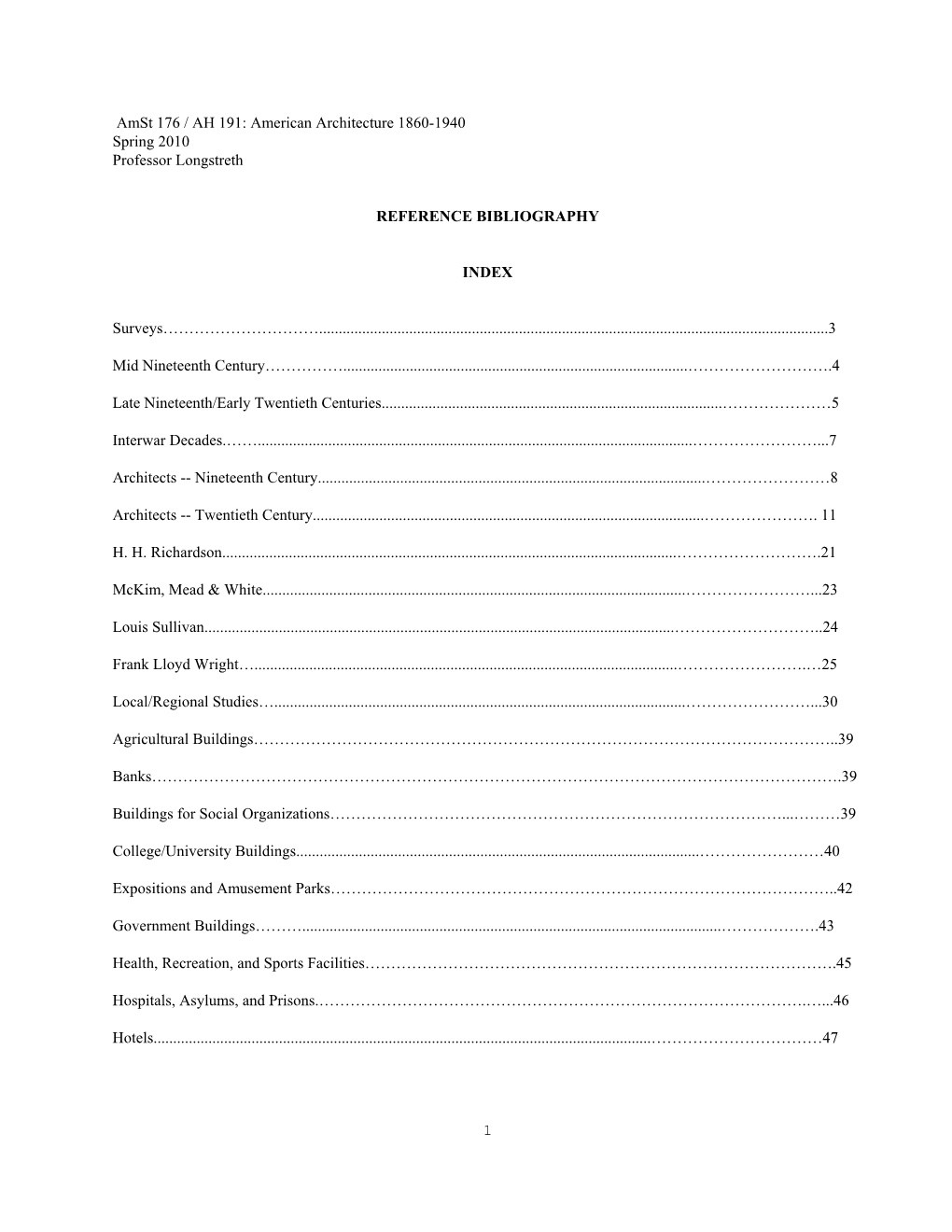 Amst 176 / Art 184: American Architecture 1860-Present