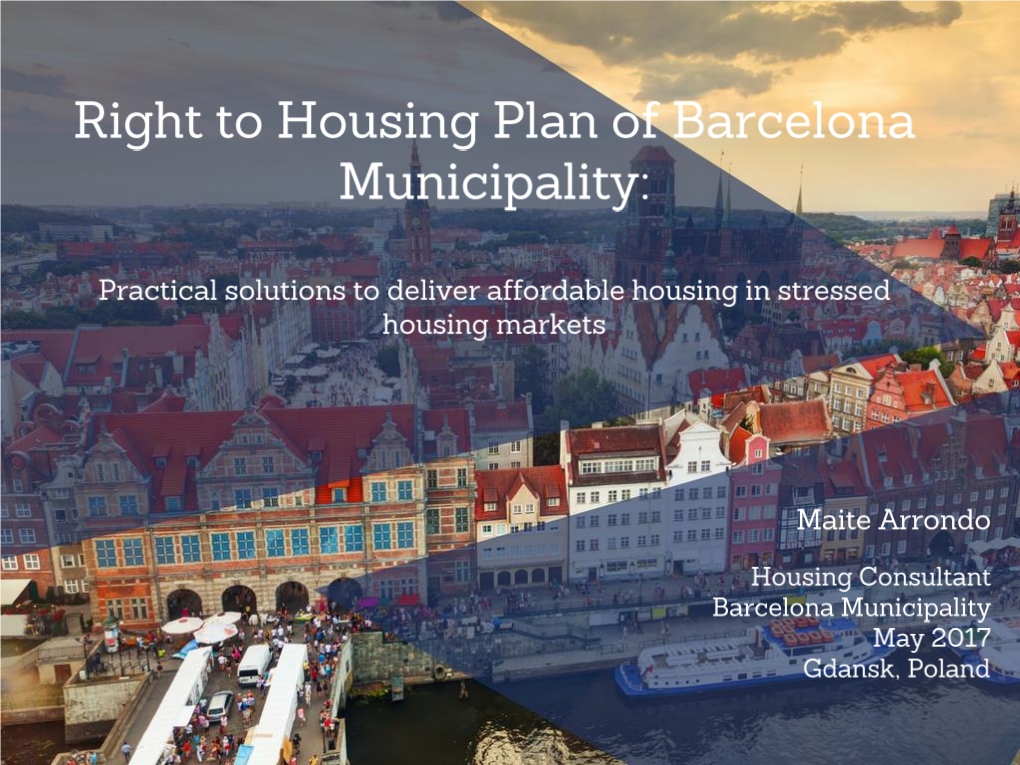 Right to Housing Plan of Barcelona Municipality