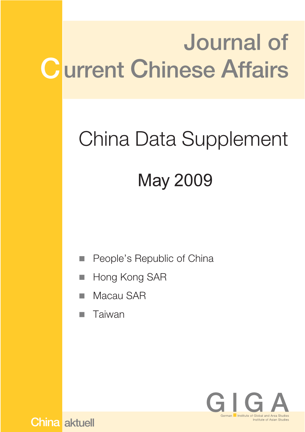 Journal of Current Chinese Affairs