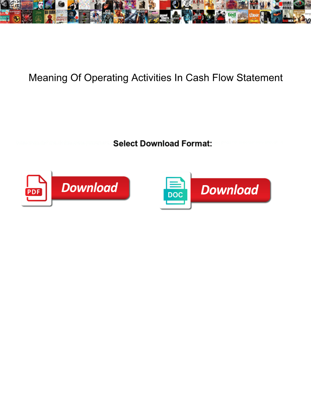 Meaning of Operating Activities in Cash Flow Statement