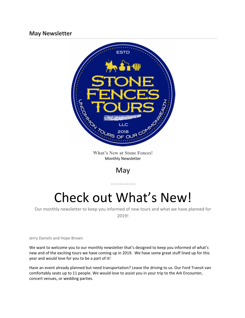 May Newsletter