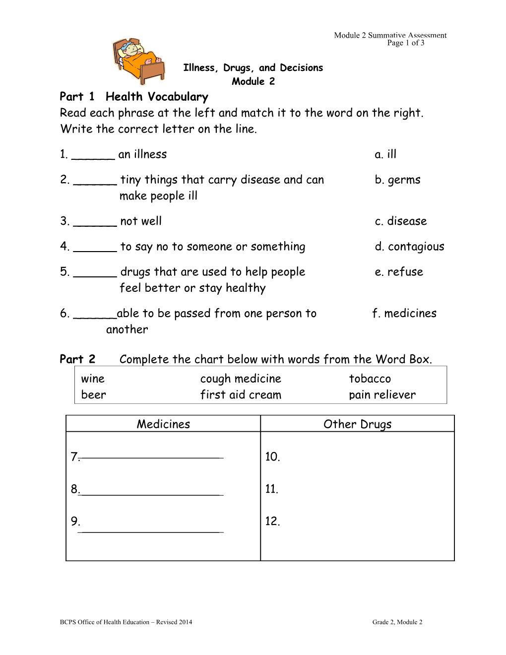 Part 1 Health Vocabulary