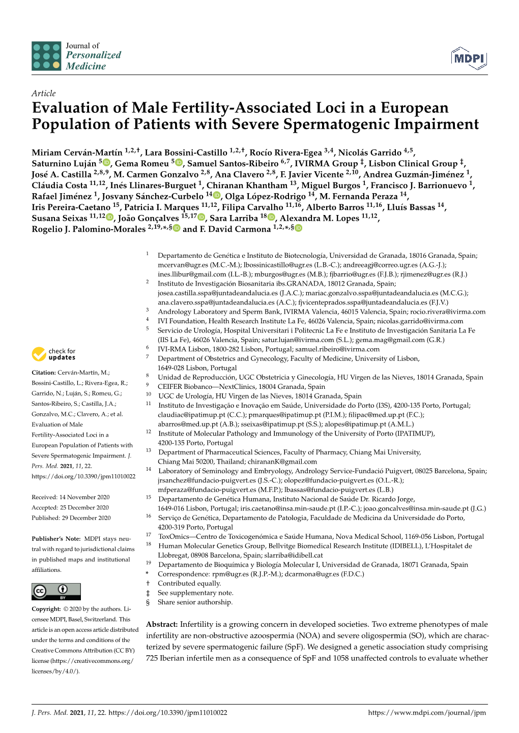 Evaluation of Male Fertility-Associated Loci in a European Population of Patients with Severe Spermatogenic Impairment