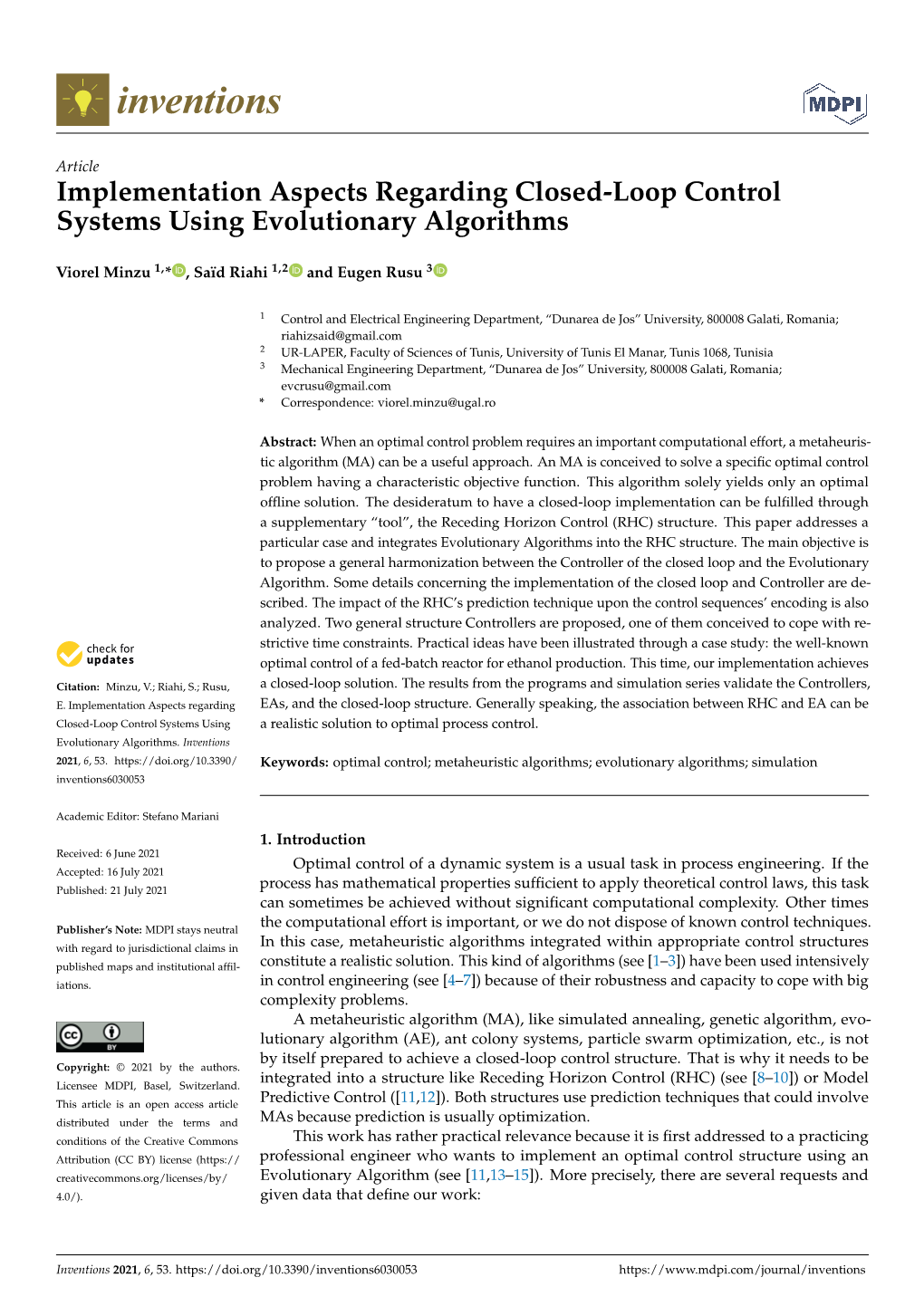 Implementation Aspects Regarding Closed-Loop Control Systems Using Evolutionary Algorithms