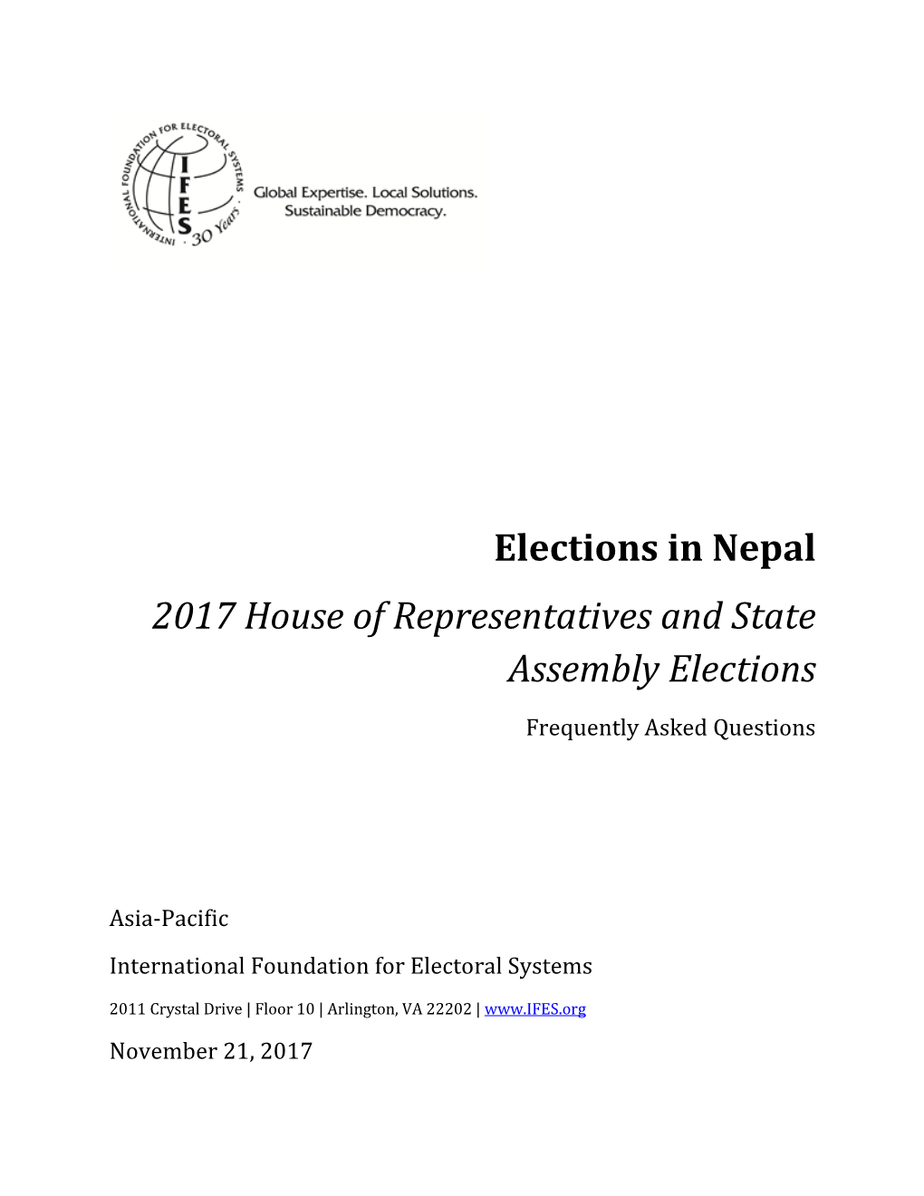 2017 House of Representatives and State Assembly Elections