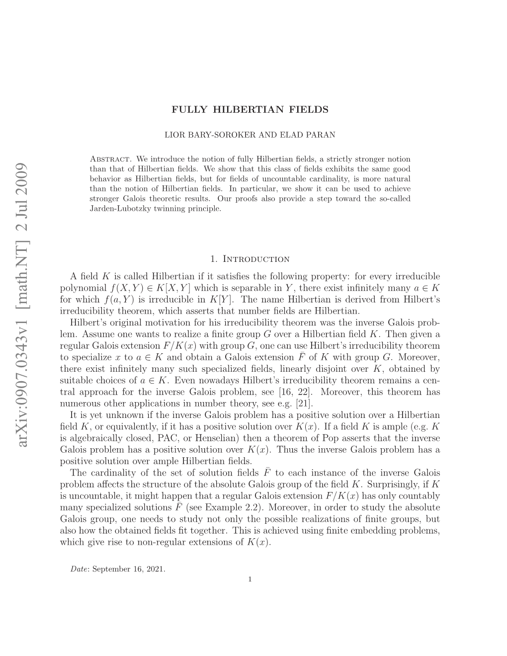 Fully Hilbertian Fields 3