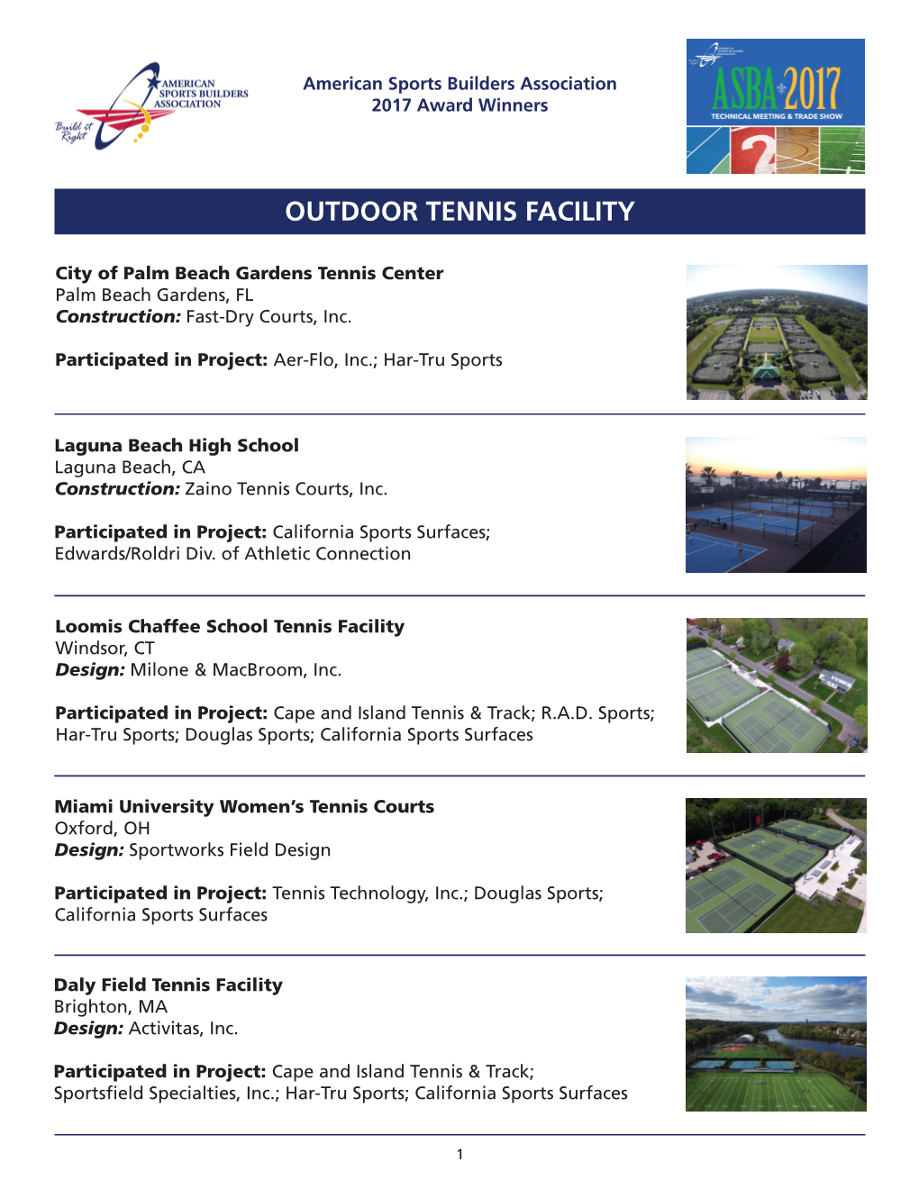 Outdoor Tennis Facility