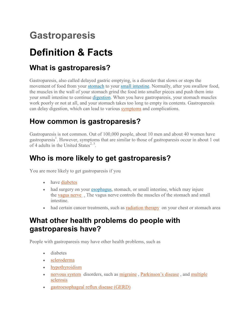 Gastroparesis Definition & Facts