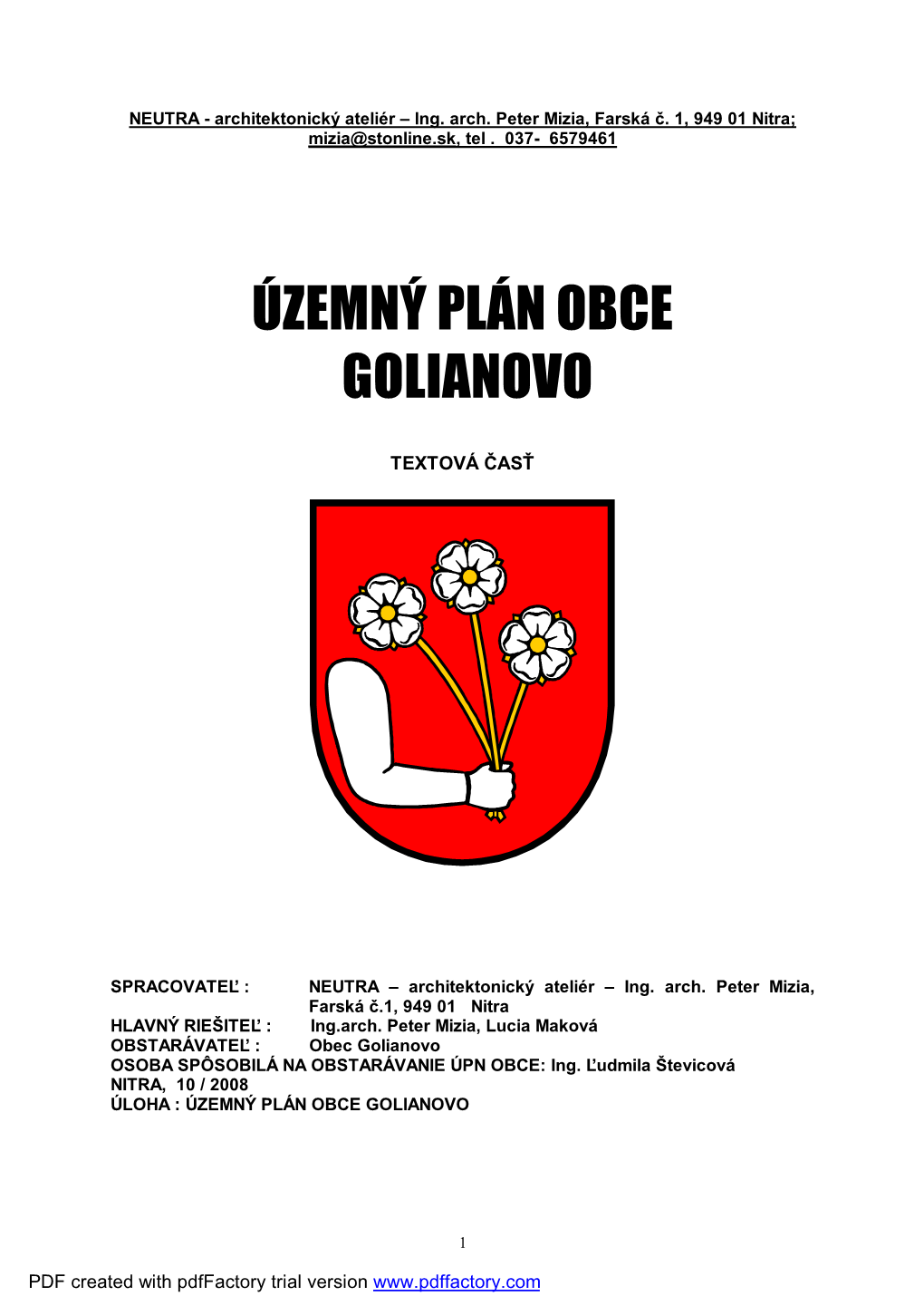 Navrh Upn Golianovo