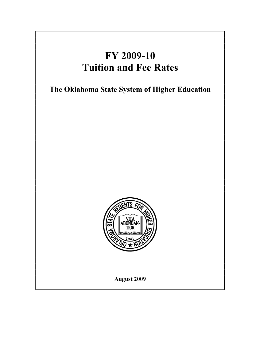 FY 2009-10 Tuition and Fee Rates