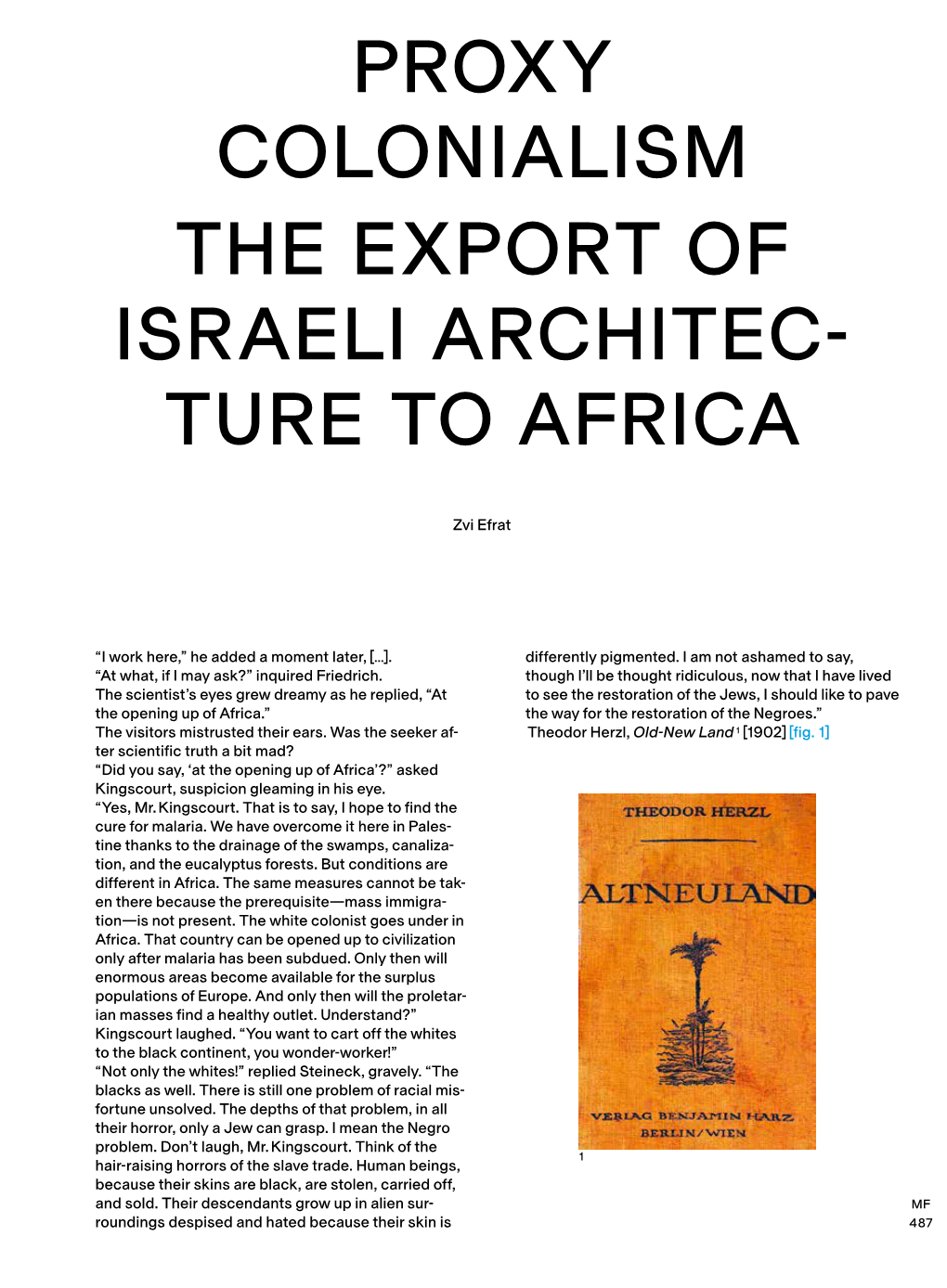 Proxy Colonialism the Export of Israeli Architec- Ture to Africa