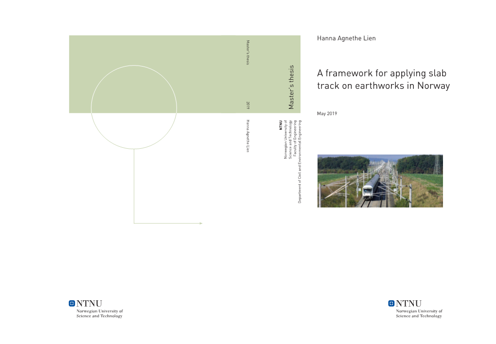 A Framework for Applying Slab Track on Earthworks in Norway