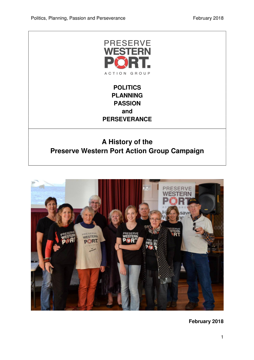 A History of the Preserve Western Port Action Group Campaign