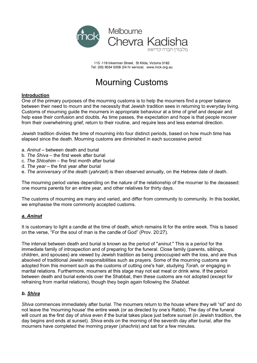 A Guide to Mourning Customs