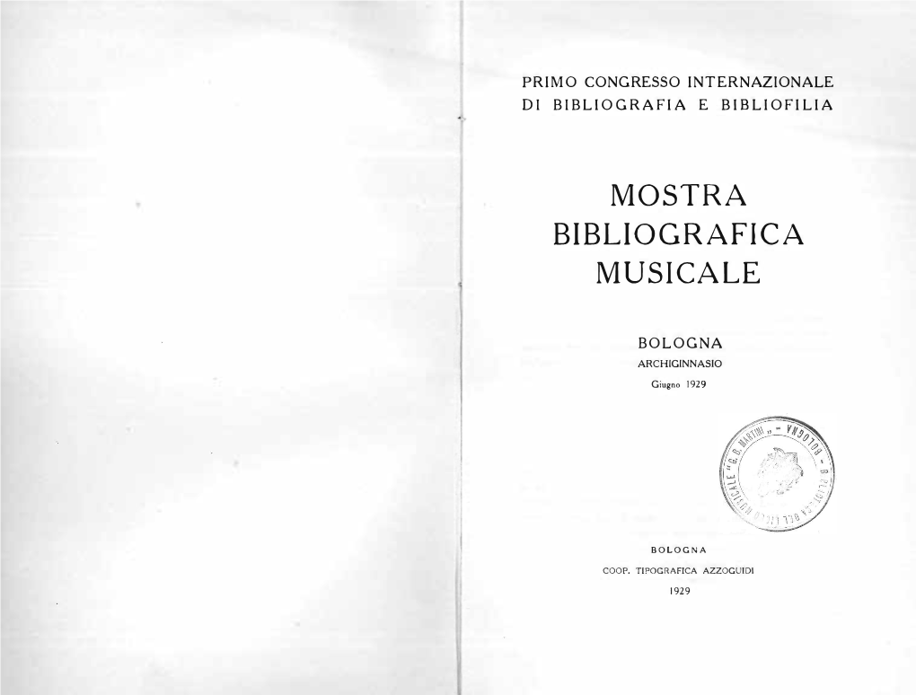 Mostra Bibliografica Musicale, Bologna