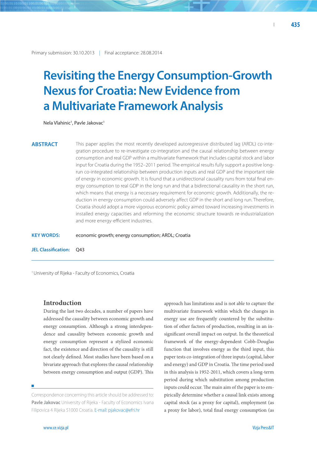 Revisiting the Energy Consumption-Growth Nexus for Croatia: New Evidence from a Multivariate Framework Analysis