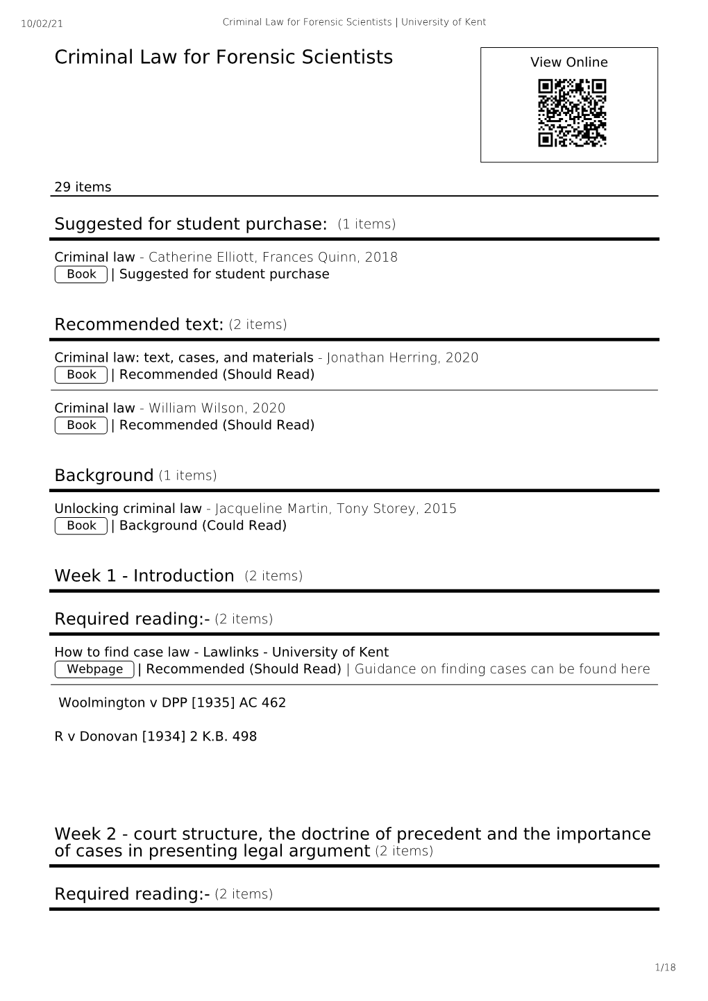 Criminal Law for Forensic Scientists | University of Kent