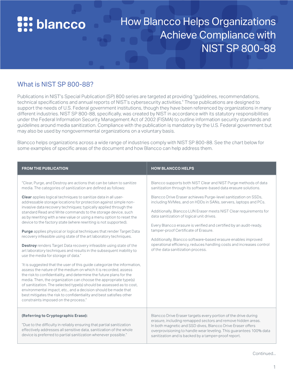 How Blancco Helps Organizations Achieve Compliance with NIST SP 800-88
