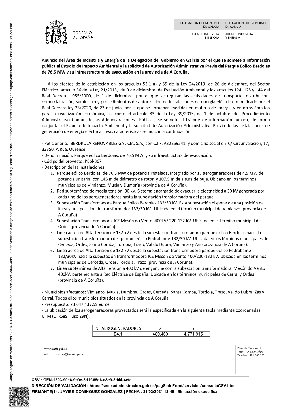 Estudio De Impacto Ambiental Y La Solicitud De Autorización