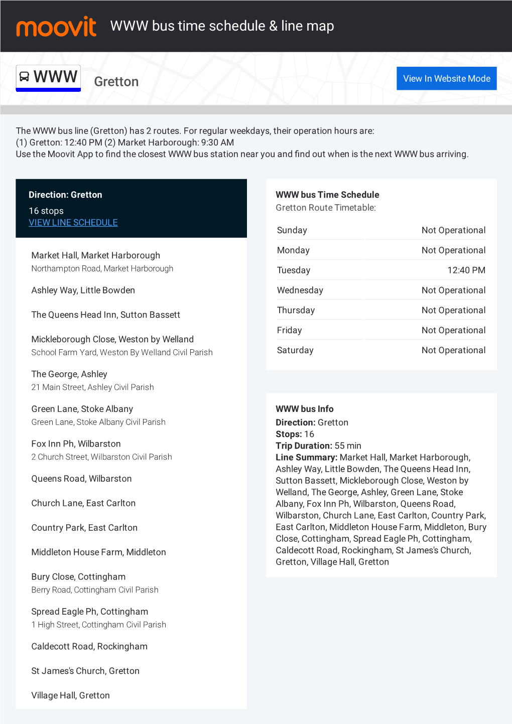 WWW Bus Time Schedule & Line Route