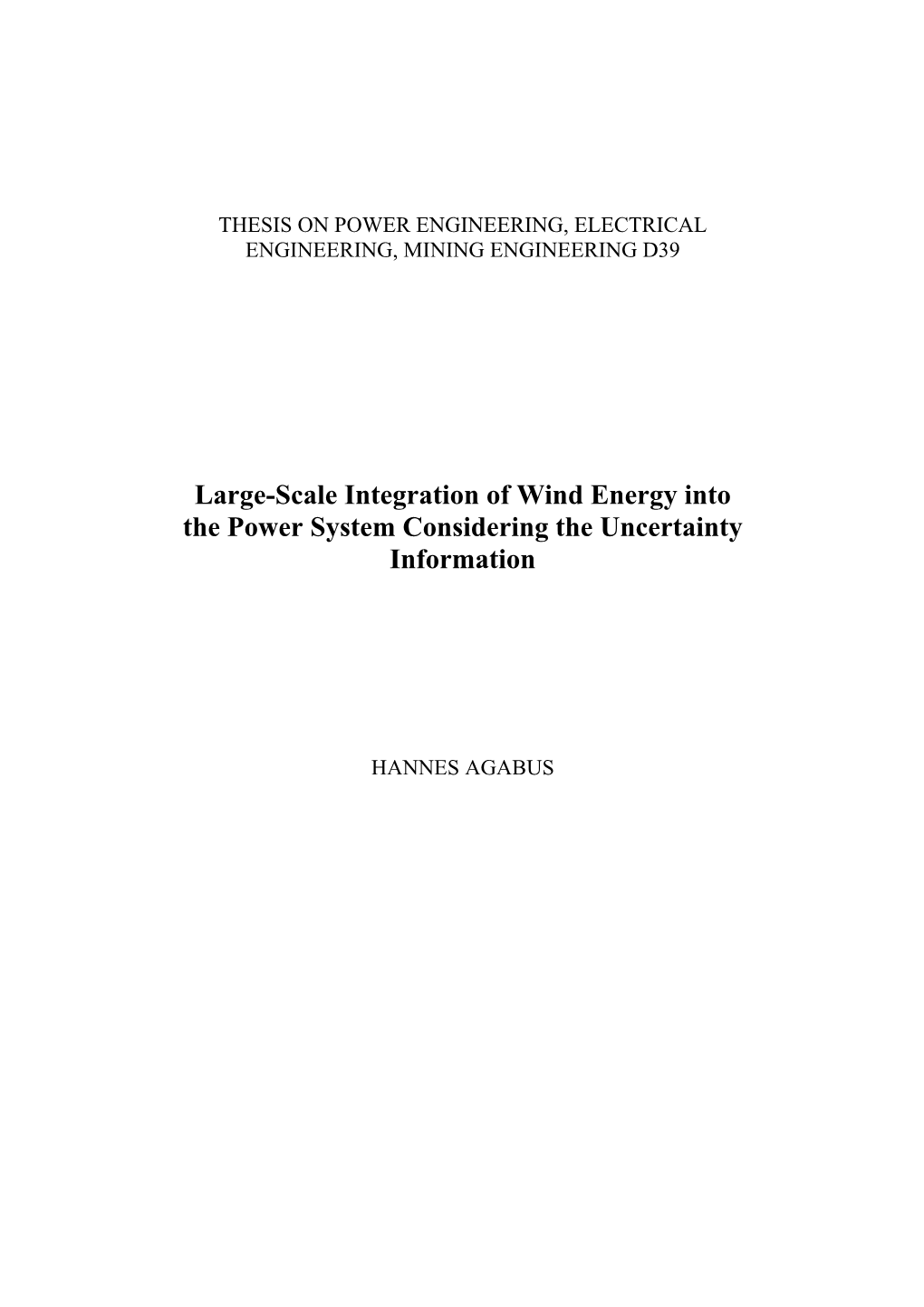 Large-Scale Wind Intecration Into the Estonian Power System