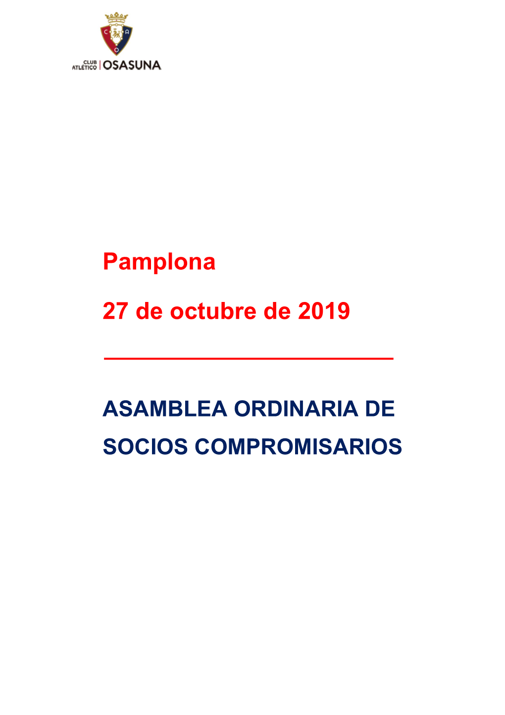 Pamplona 27 De Octubre De 2019