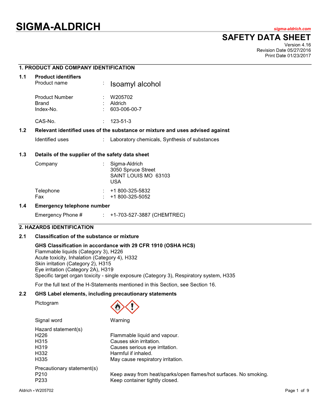 Isoamyl Alcohol