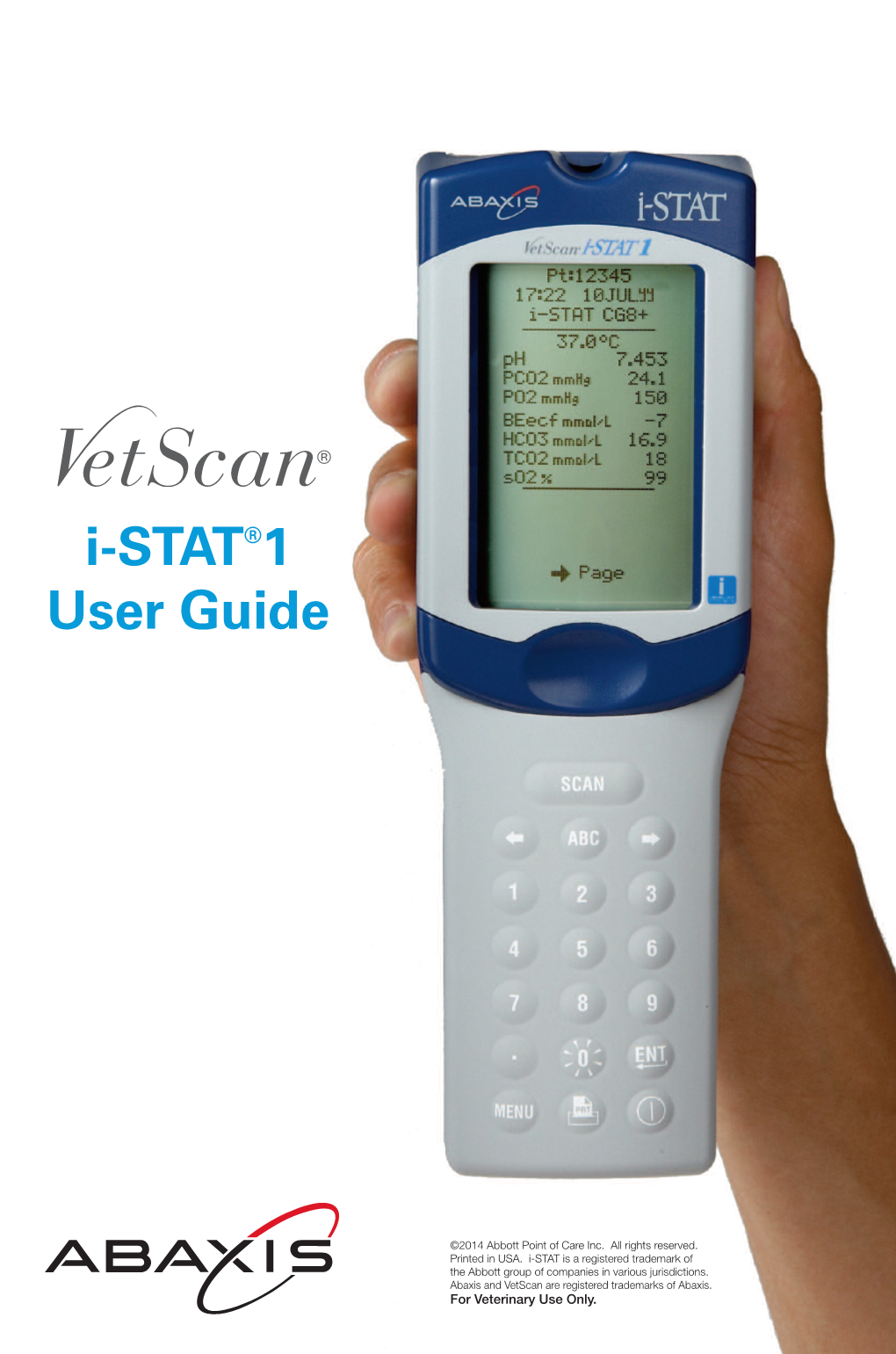 Vetscan I-STAT 1 User Guide