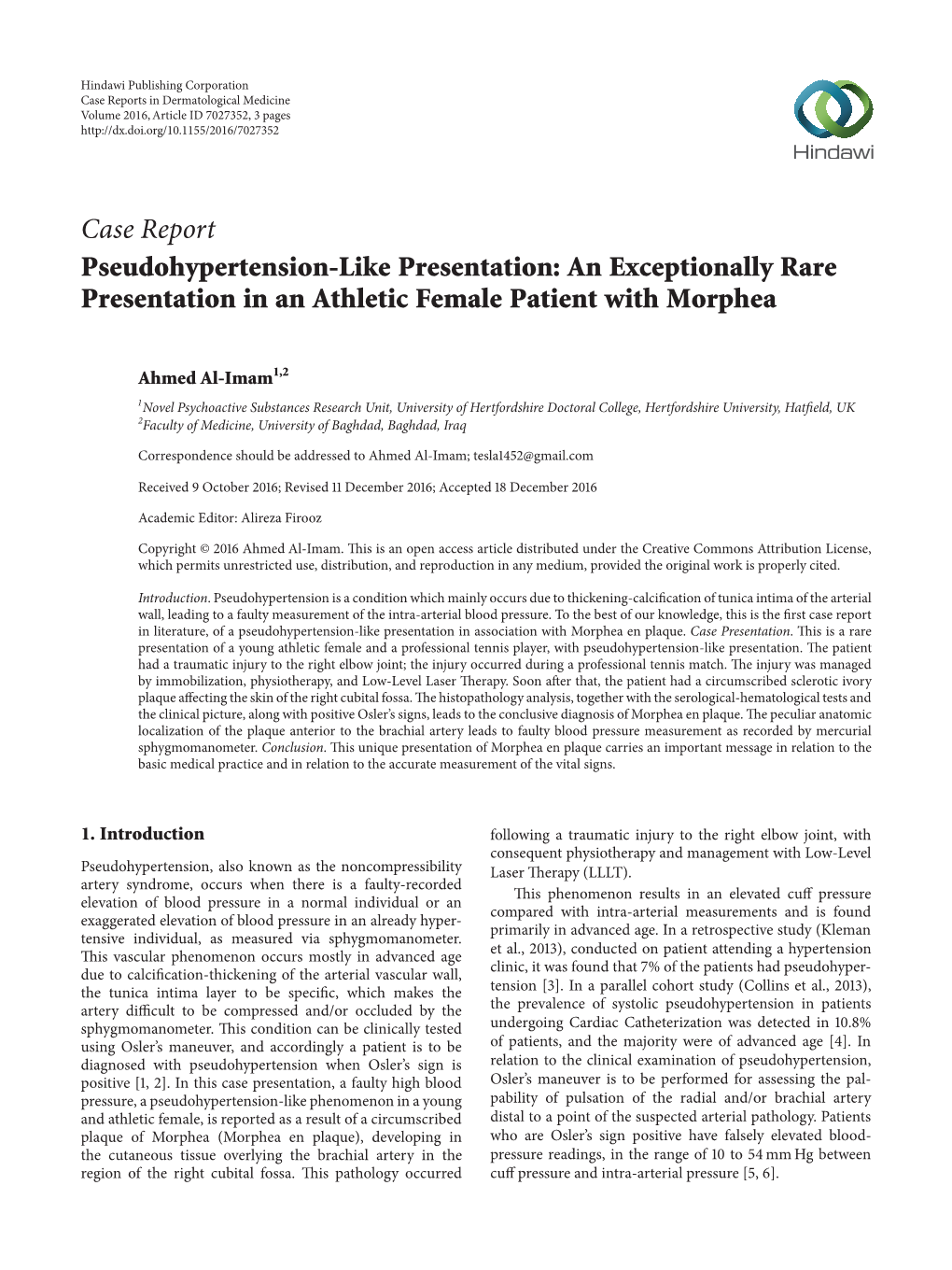 Pseudohypertension-Like Presentation: an Exceptionally Rare Presentation in an Athletic Female Patient with Morphea