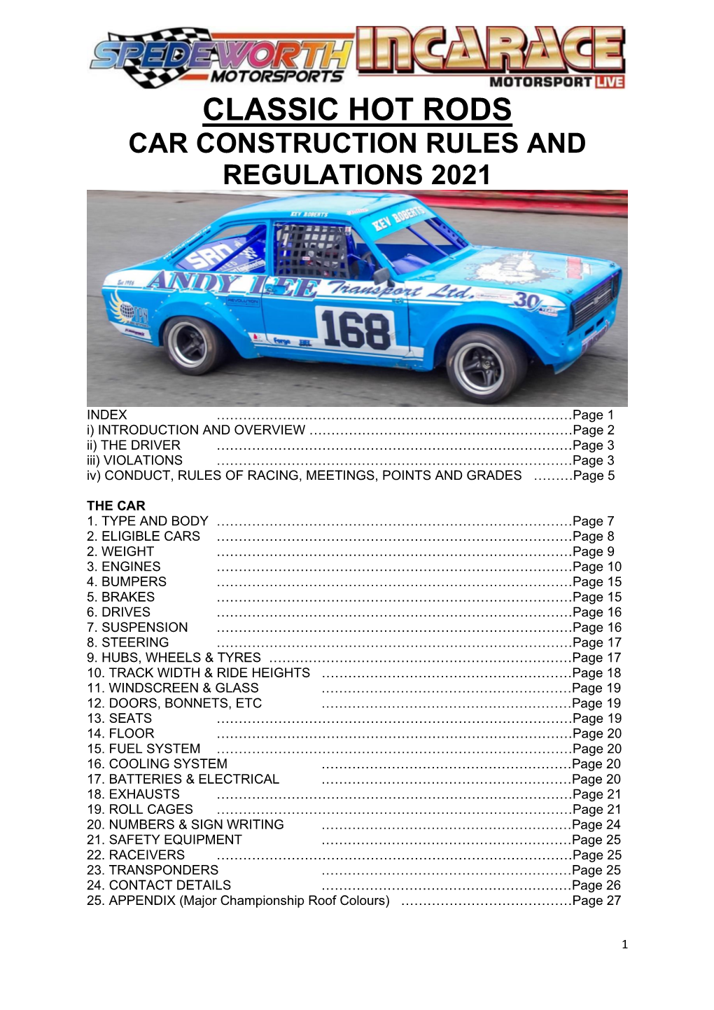 2021 Classic Hot Rods Rules