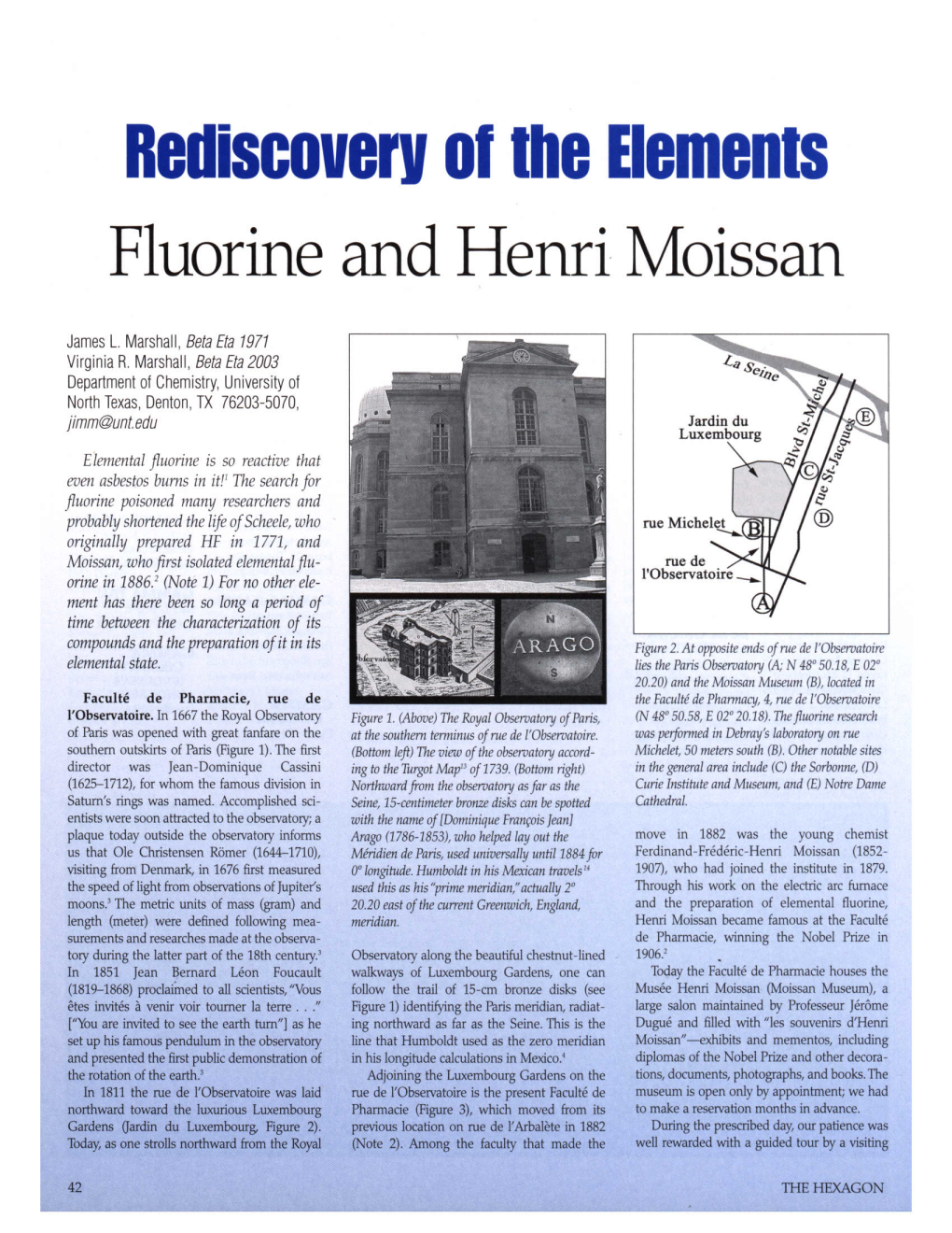 Rediscovery of the Elements Fluorine and Henri Moissan