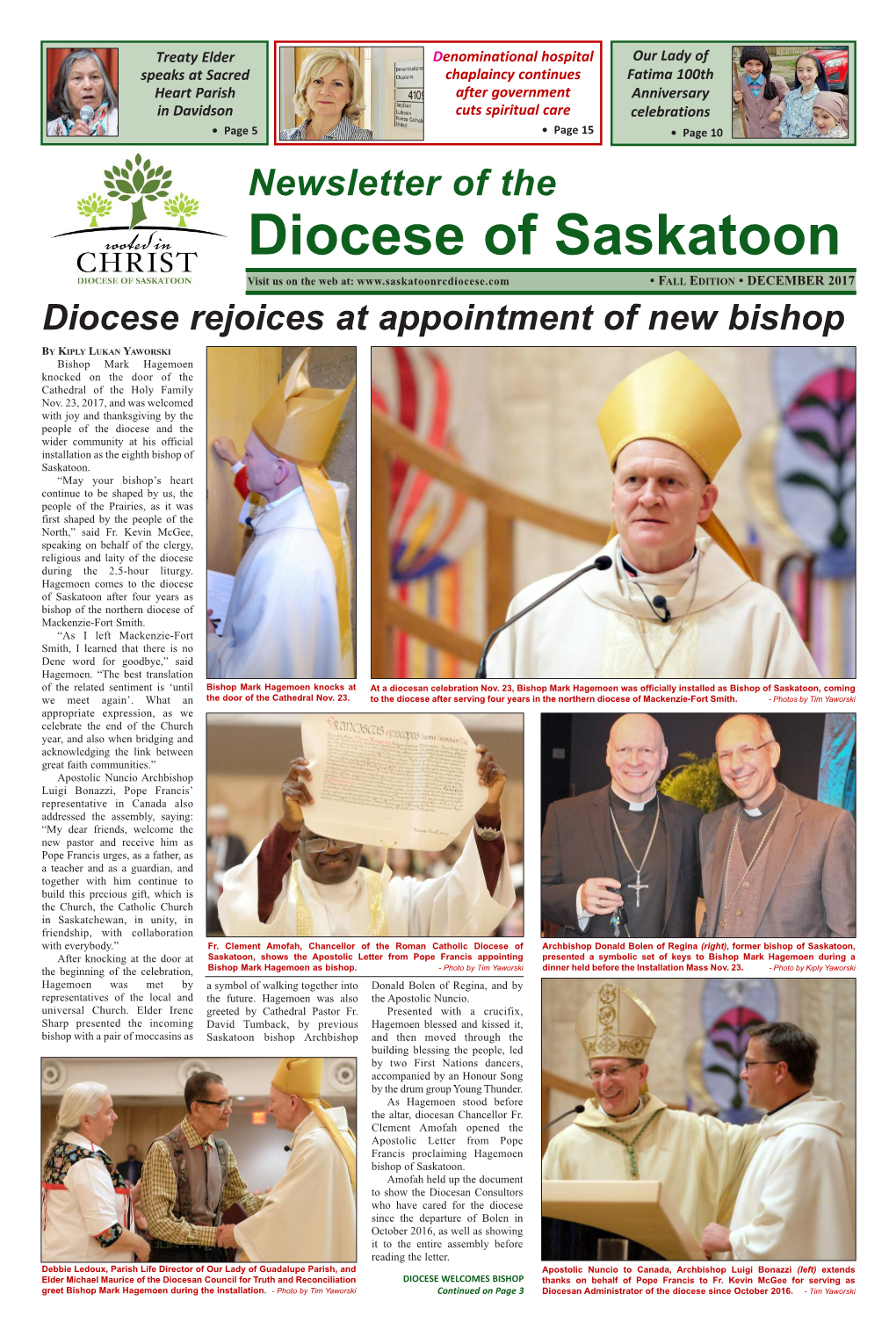 2017-12 Fall Edition of the Diocesan Newsletter