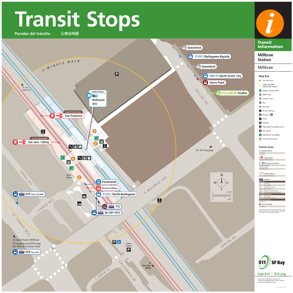 Transit Stops Paradas Del Tránsito 公車站地圖