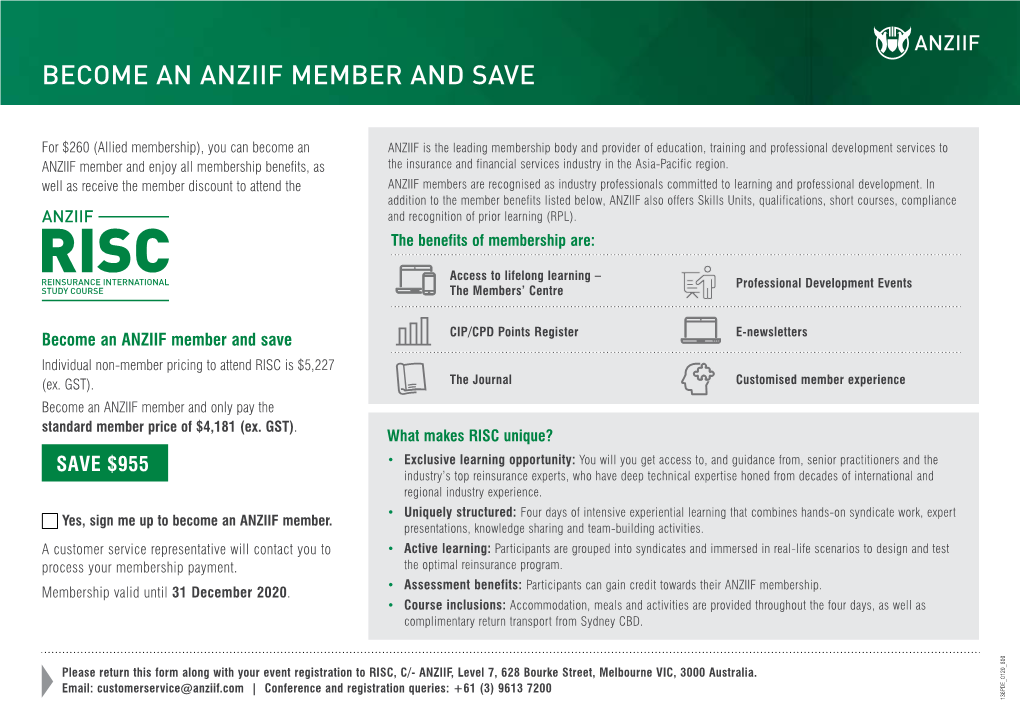 Become an Anziif Member and Save