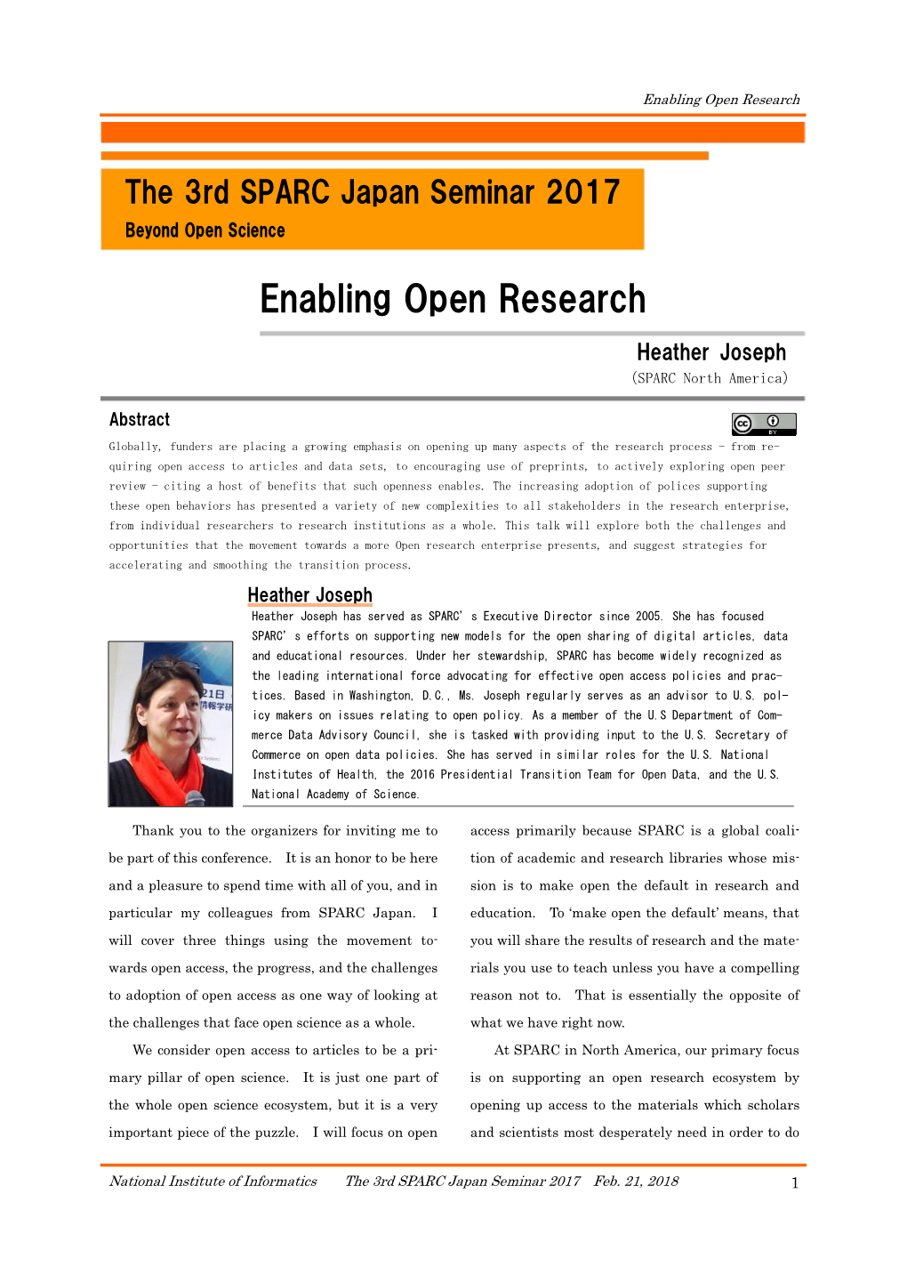 Enabling Open Research