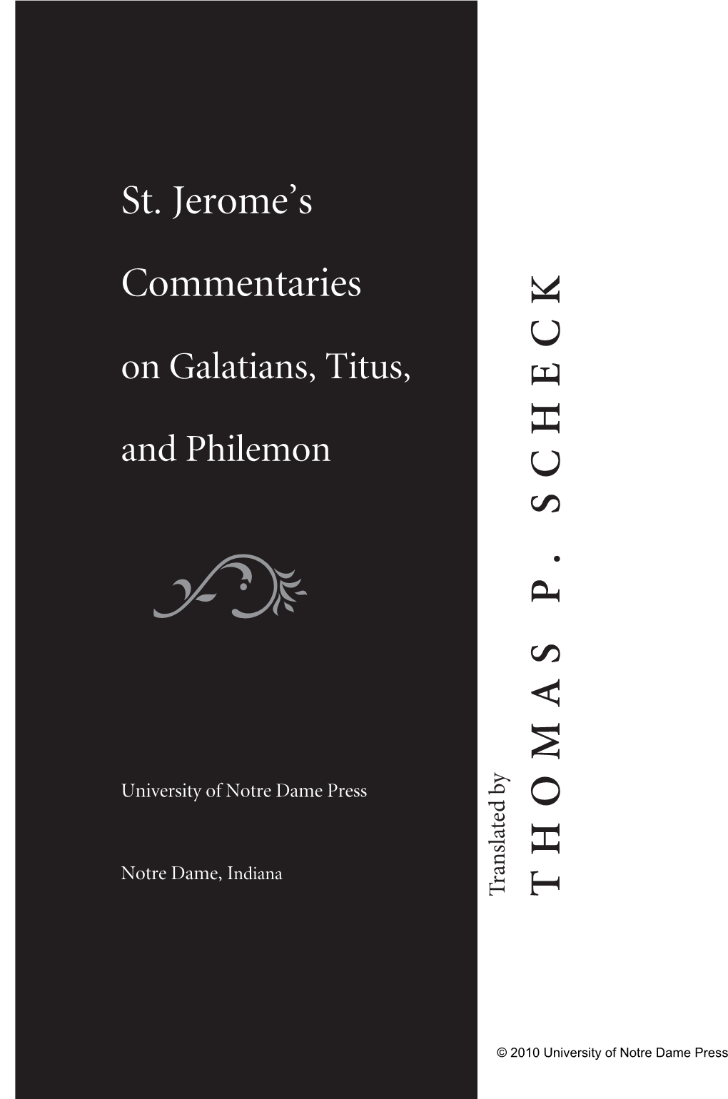 St. Jerome's Commentaries