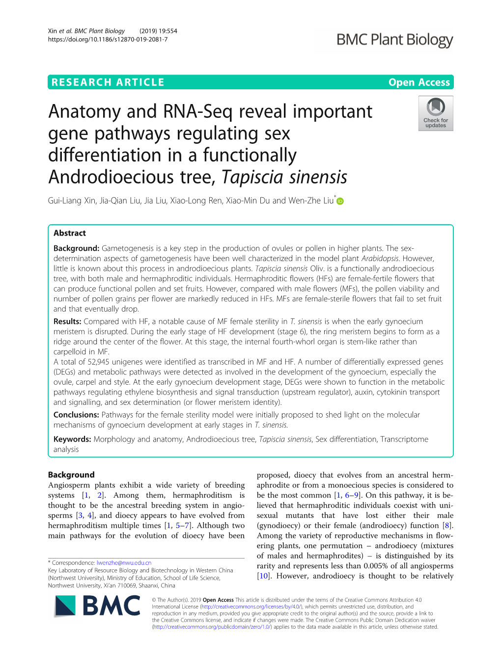 Anatomy and RNA-Seq Reveal Important Gene