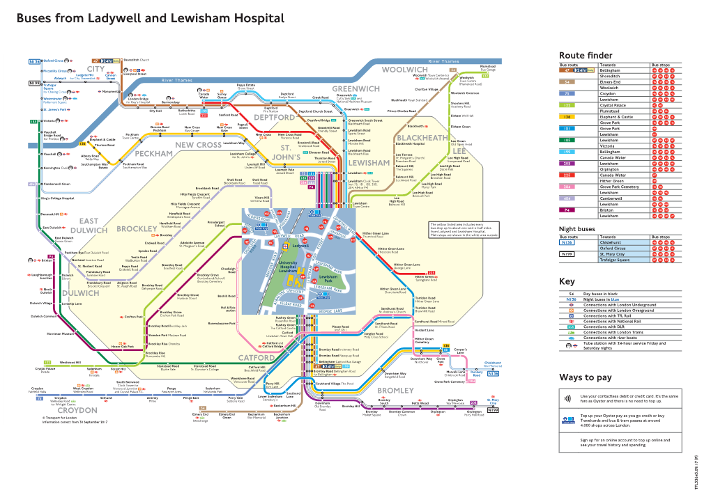 Buses from Ladywell and Lewisham Hospital