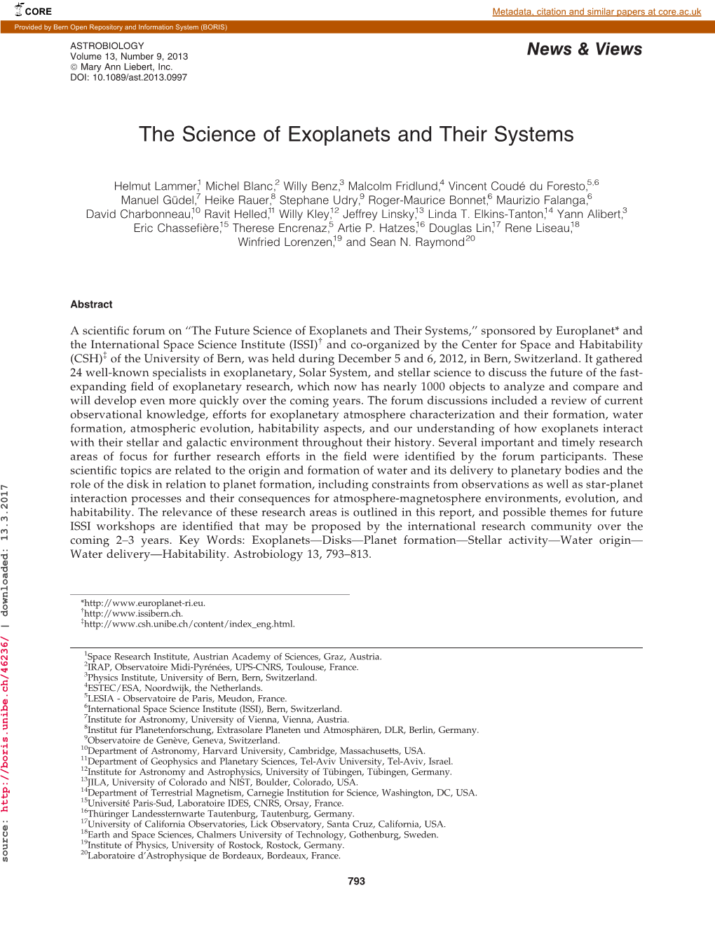 The Science of Exoplanets and Their Systems