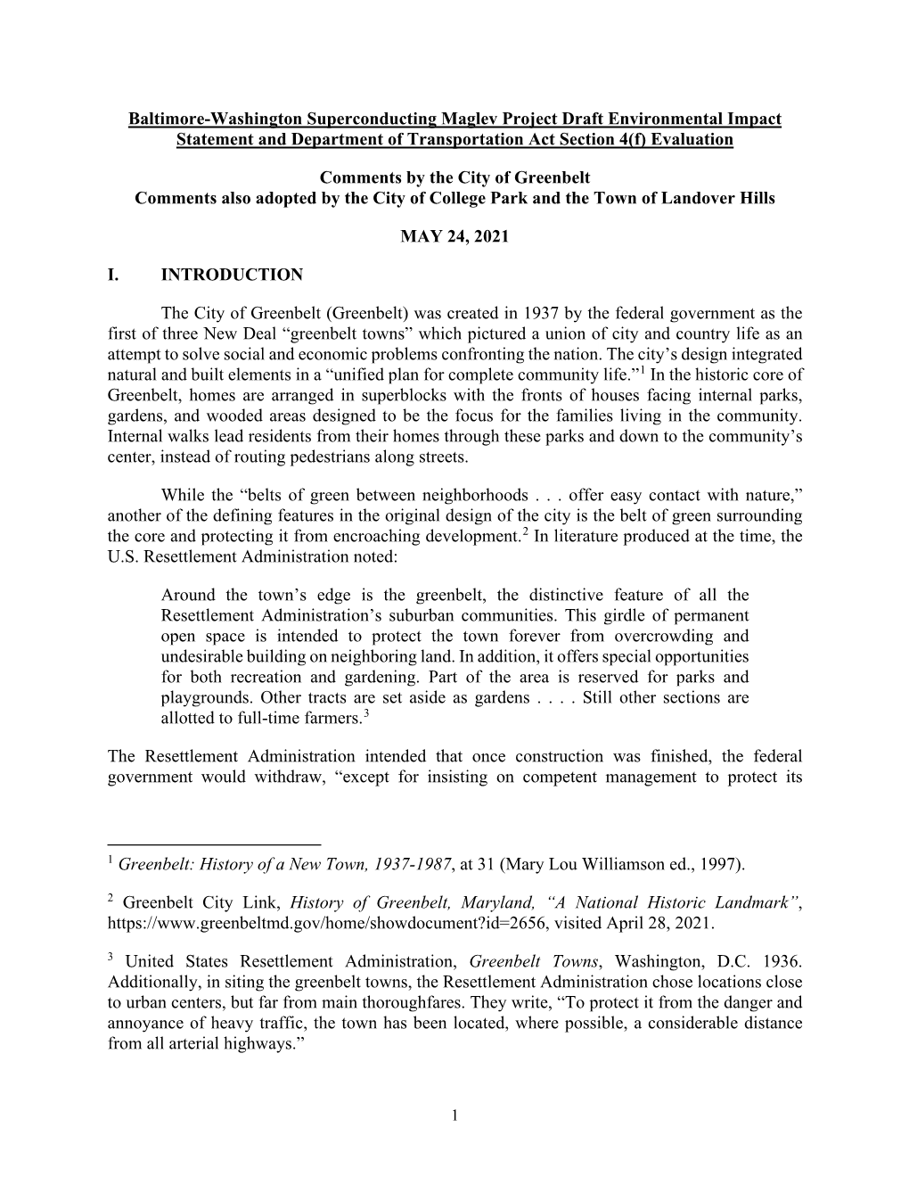 Baltimore-Washington Superconducting Maglev Project Draft Environmental Impact Statement and Department of Transportation Act Section 4(F) Evaluation