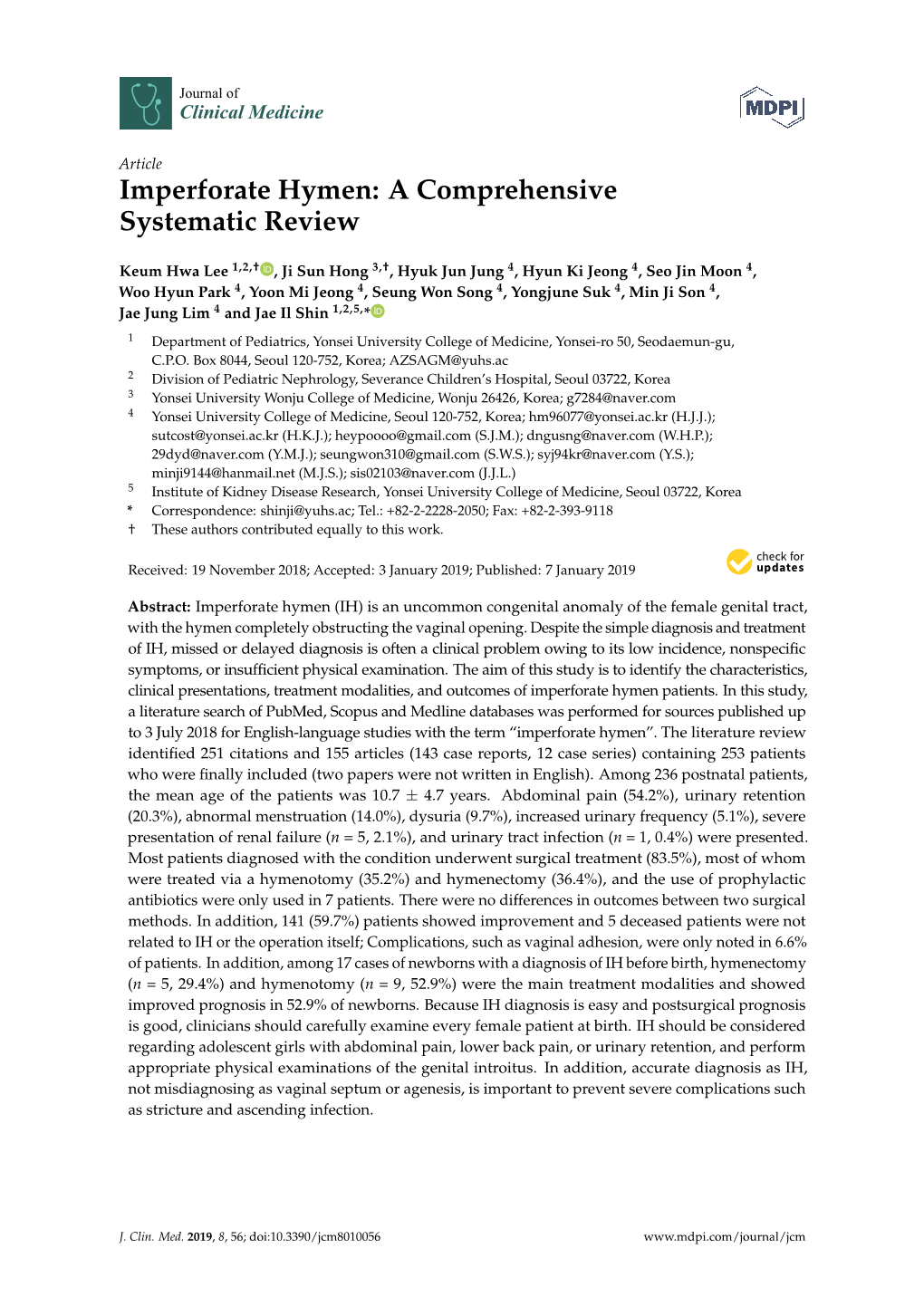 Imperforate Hymen: a Comprehensive Systematic Review