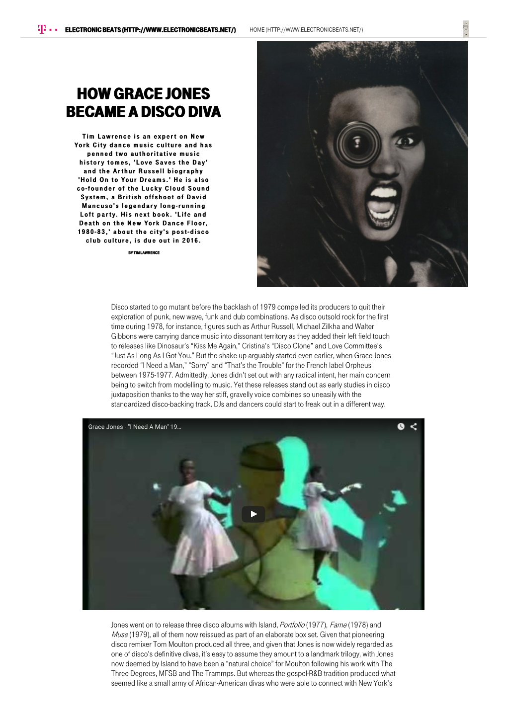 How Grace Jones Became a Disco Diva | Electronic Beats