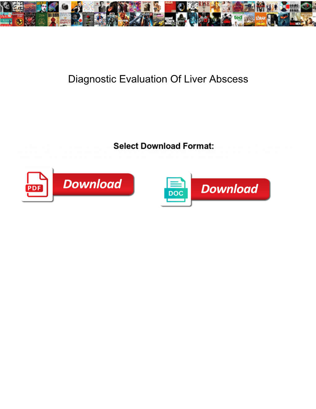Diagnostic Evaluation of Liver Abscess