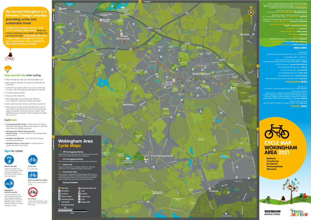 Cycle Map Wokingham Area 2021