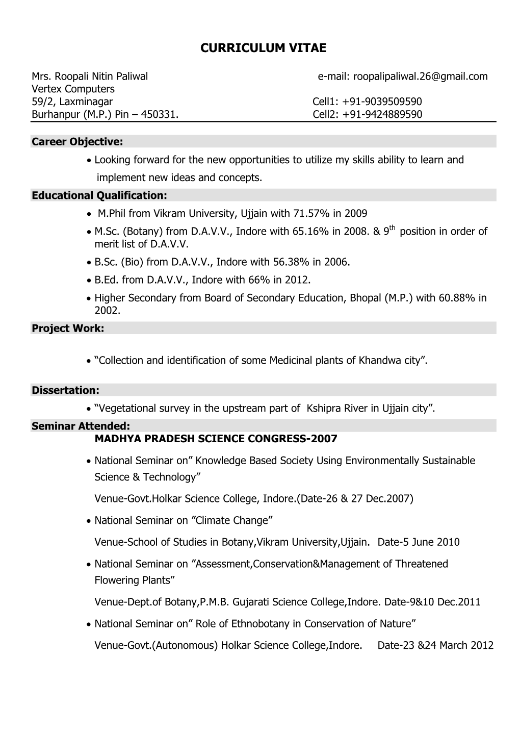 Curriculum Vitae