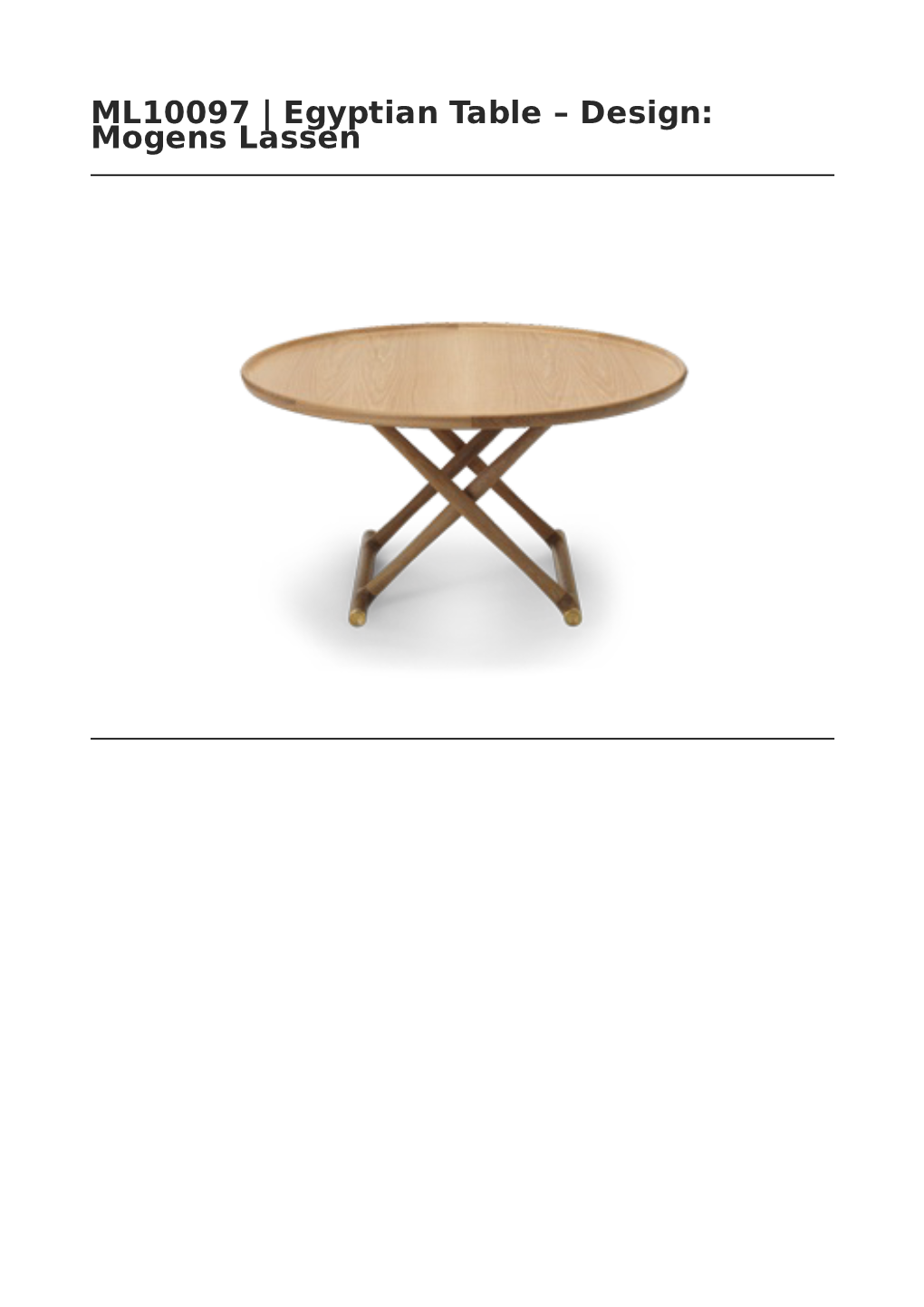 Egyptian Table – Design: Mogens Lassen DESCRIPTION