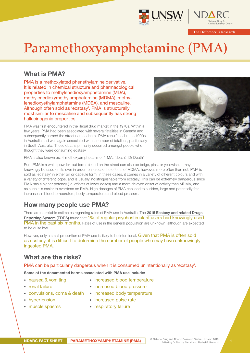 Paramethoxyamphetamine (PMA)